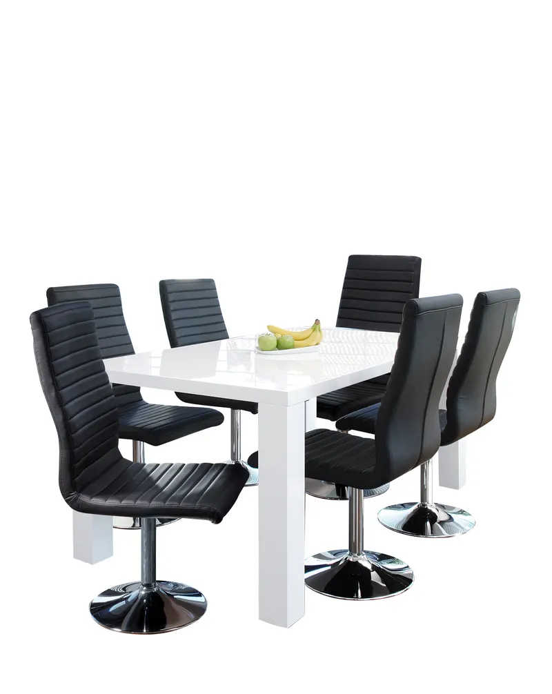 Esszimmerstuhl schwarz in Kunstleder-Optik, 4er-Set, Ansicht 4