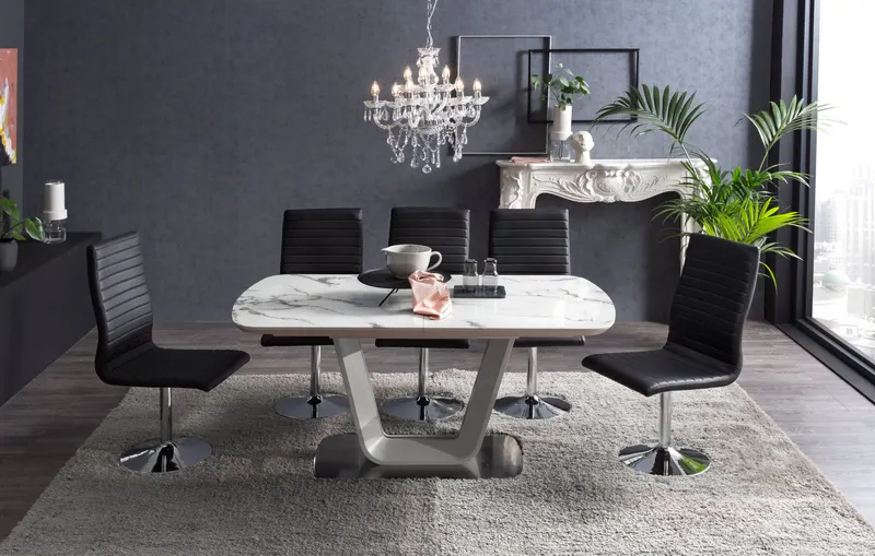 Esszimmerstuhl schwarz in Kunstleder-Optik, 4er-Set, Ansicht 9
