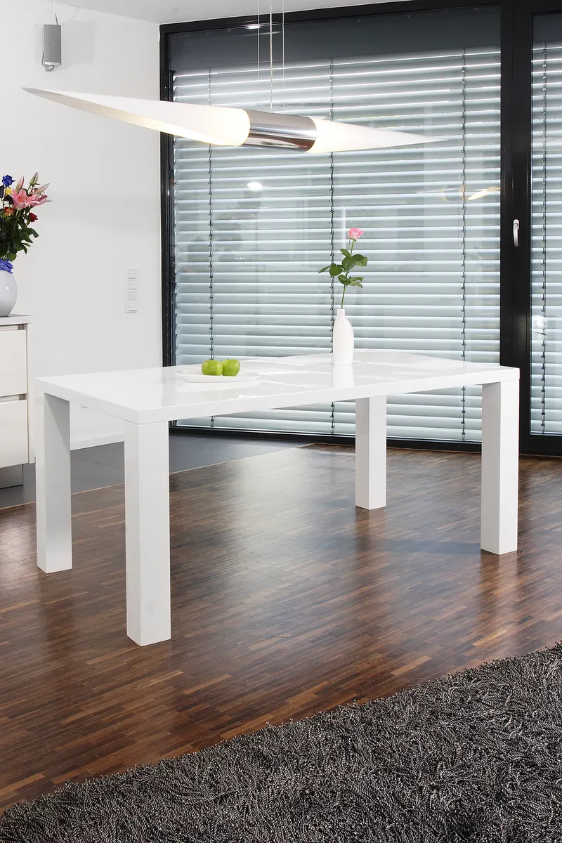 Esstisch 180 × 90 × 76 cm, weiß hochglanz, Ansicht 4