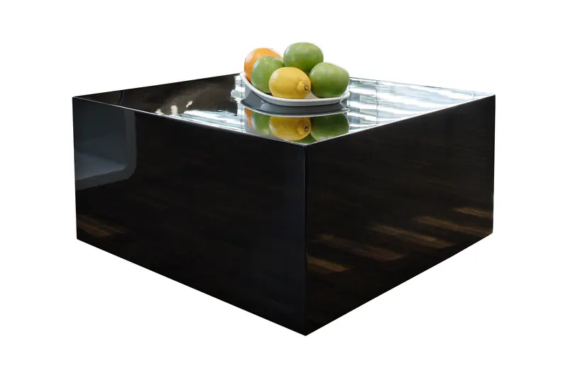 Couchtisch 60 × 60 × 30 cm, schwarz hochglanz lackiert, Ansicht 3