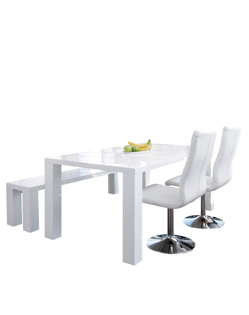 Esszimmerstuhl-Set, 4 Stück, weiß in Kunstleder-Optik, Ansicht 7