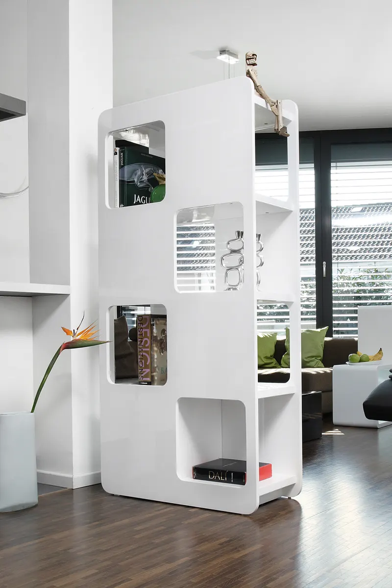 White Line Raumteiler-Regal MDF weiß, 81 × 36 × 168 cm, Weiß