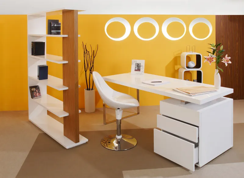 Schreibtisch 180 × 85 × 76 cm weiß, Ansicht 2