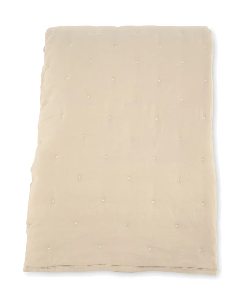 Sally gesteppte Tagesdecke mit Stickpunkten in 150 × 250 cm, Beige, Ansicht 1