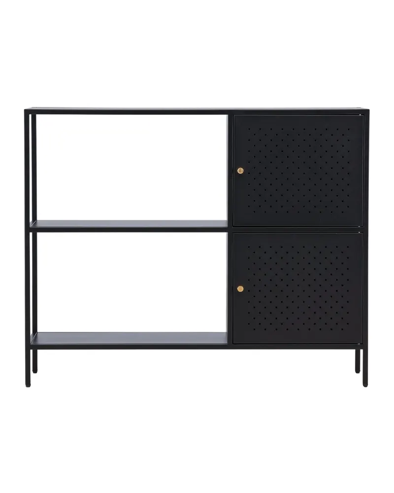 Salta schmales Sideboard aus schwarzem Stahl, 30 cm tief
