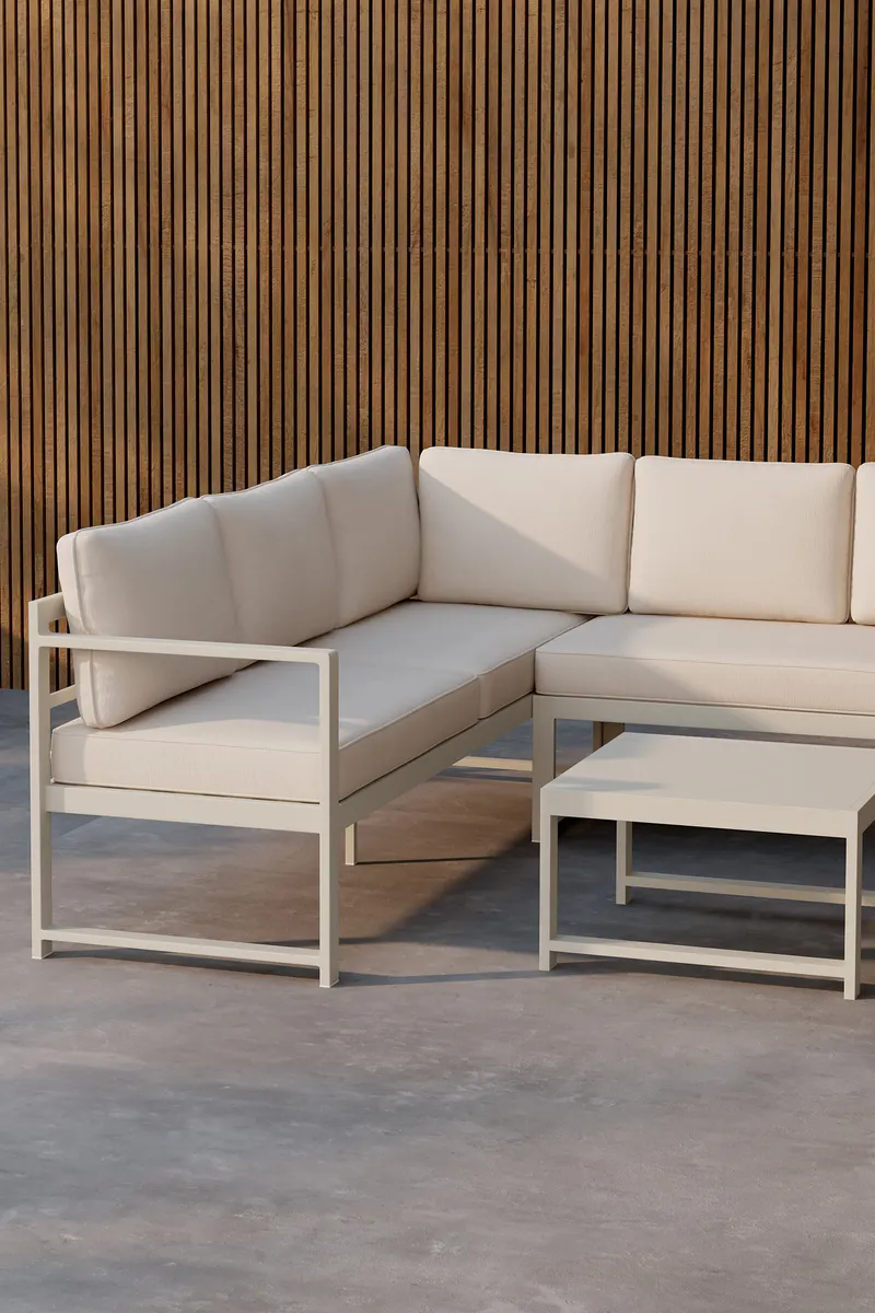 Salvador Gartenlounge mit Ecksofa und quadratischem Tisch, im Wohnraum, Ansicht 2