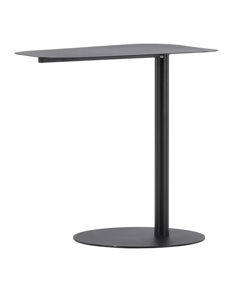 San Jose Beistelltisch aus Metall mit Säulenfuß und ovaler Platte, Beige