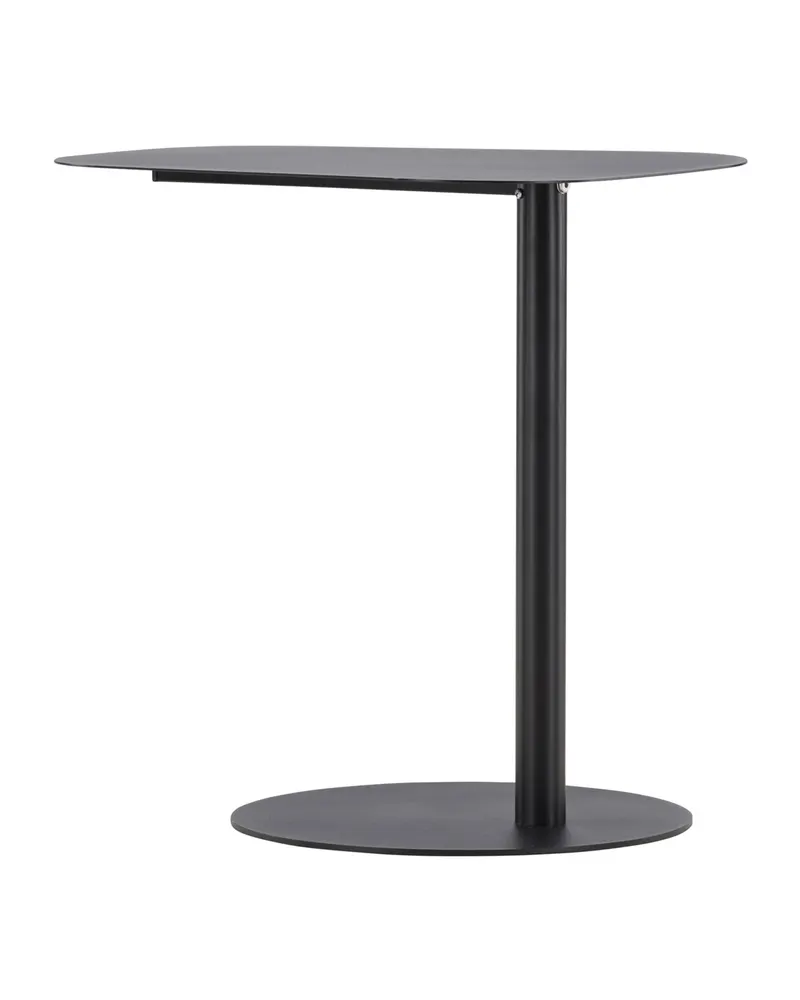 San Jose Beistelltisch aus Metall mit Säulenfuß und ovaler Platte in Schwarz, Ansicht 8