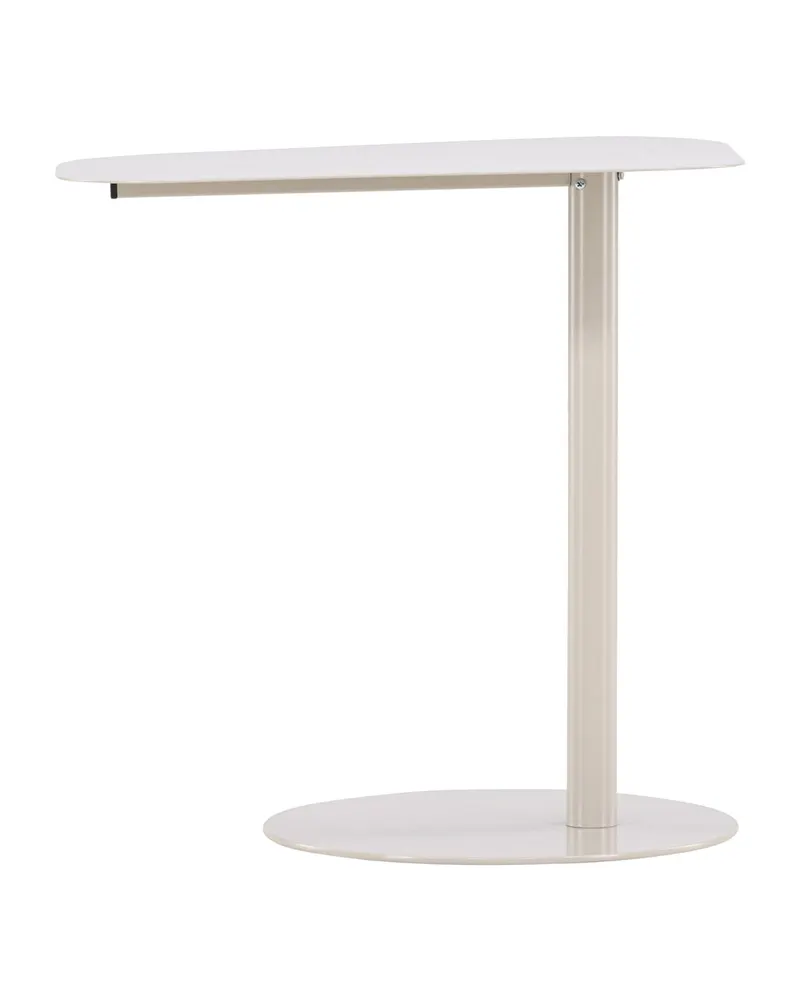 San Jose Beistelltisch aus Metall mit Säulenfuß und ovaler Platte in Beige, Ansicht 7