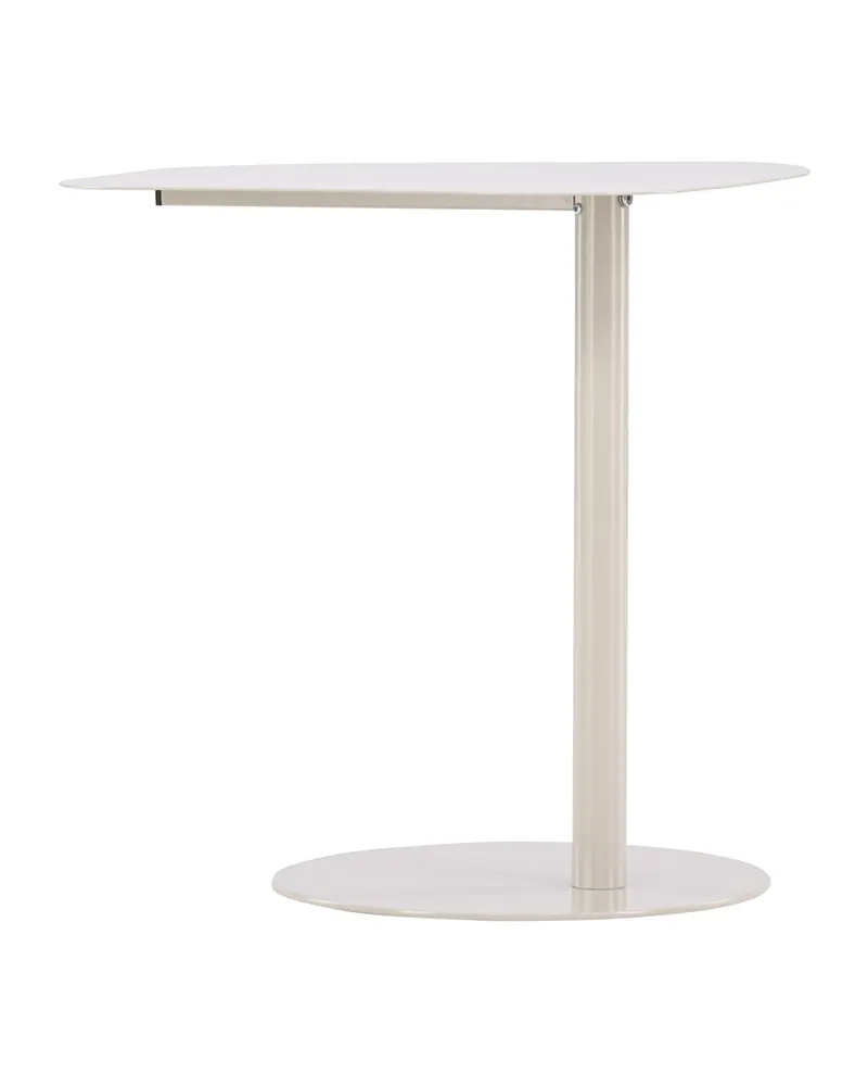 San Jose Beistelltisch aus Metall mit Säulenfuß und ovaler Platte in Beige, Ansicht 8