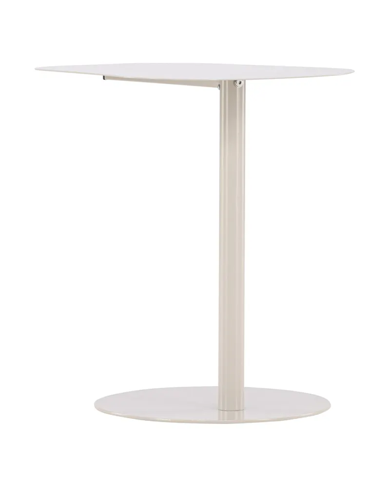 San Jose Beistelltisch aus Metall mit Säulenfuß und ovaler Platte in Beige, Ansicht 9