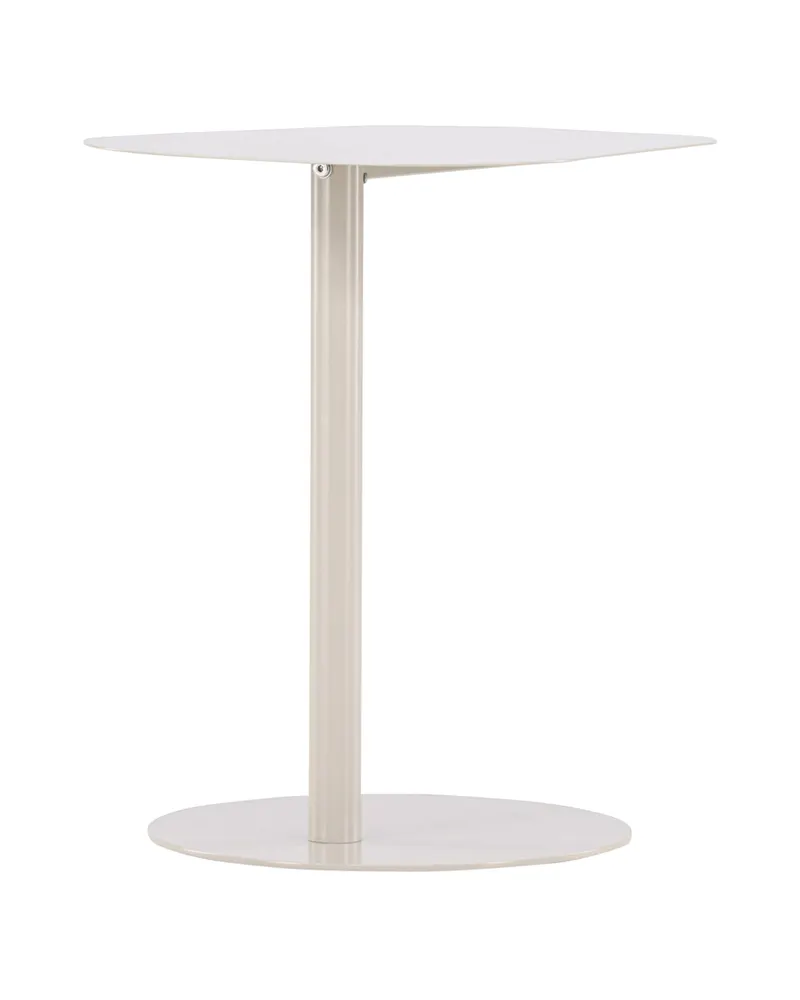 San Jose Beistelltisch aus Metall mit Säulenfuß und ovaler Platte in Beige, Ansicht 11
