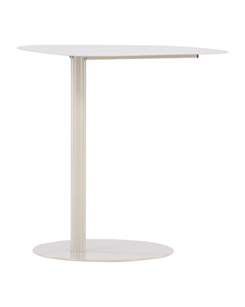 San Jose Beistelltisch aus Metall mit Säulenfuß und ovaler Platte in Beige, Ansicht 12