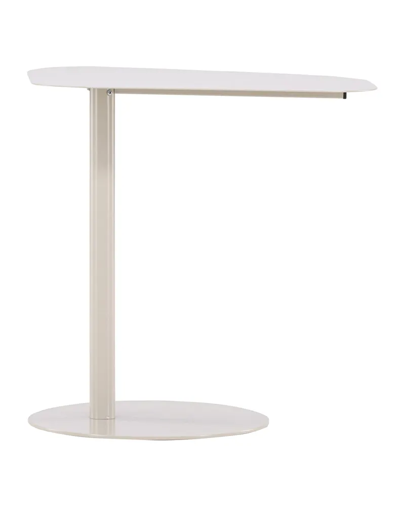 San Jose Beistelltisch aus Metall mit Säulenfuß und ovaler Platte in Beige, Ansicht 4