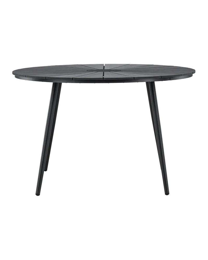 San Vito runder Gartentisch Ø 120 cm aus Aluminium und Polywood, Schwarz