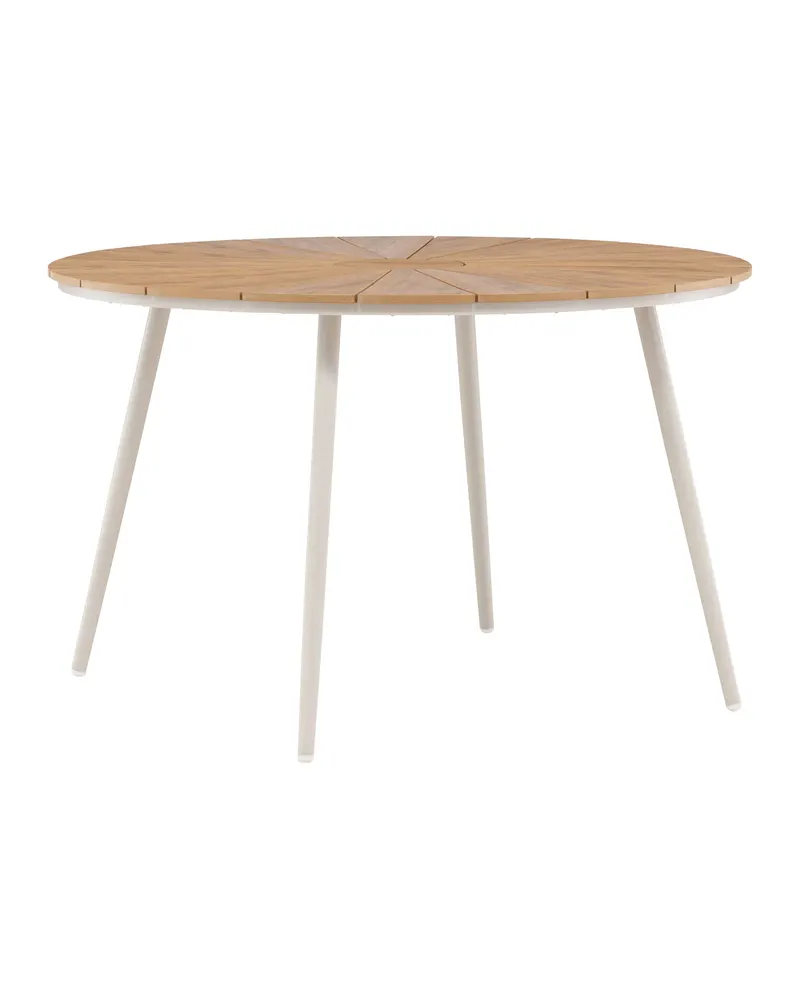 San Vito runder Gartentisch aus Aluminium in Natur, Gestell Beige, Ansicht 2