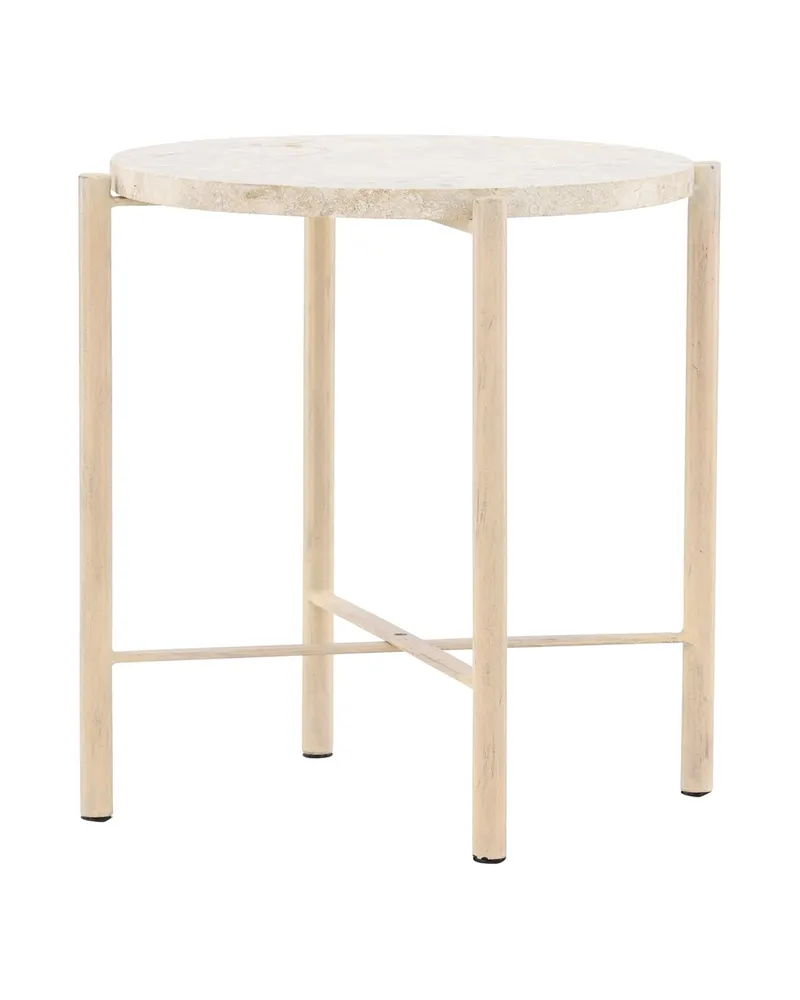 Sandhamn kleiner runder Couchtisch Ø 40 cm mit Steinplatte