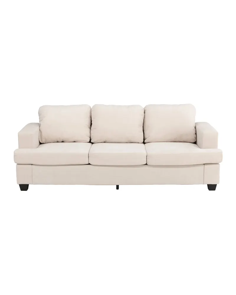 Sani Sofa aus Chenille in Beige, 214 cm breit