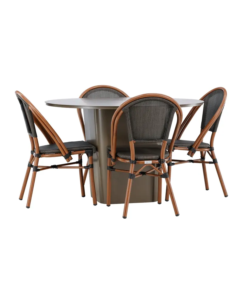Santa Fe & Guarda Gartenmöbel-Set mit rundem Tisch und 4 Kaffeehausstühlen, Ansicht 8