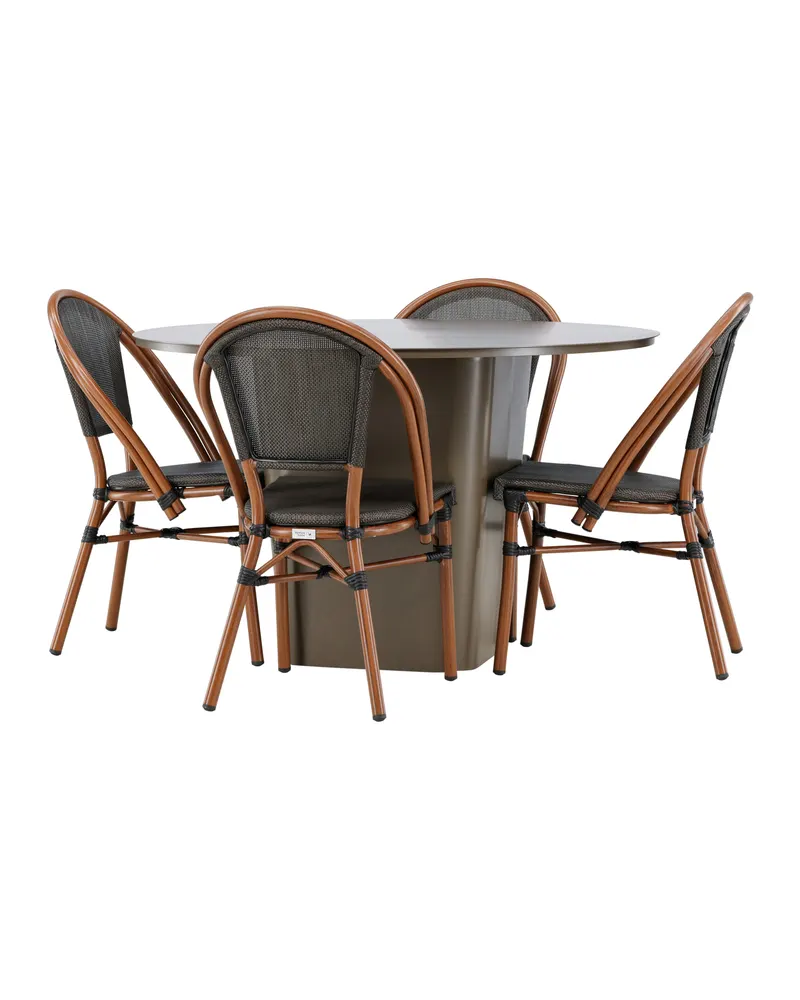 Santa Fe & Guarda Gartenmöbel-Set mit rundem Tisch und 4 Kaffeehausstühlen, Ansicht 9