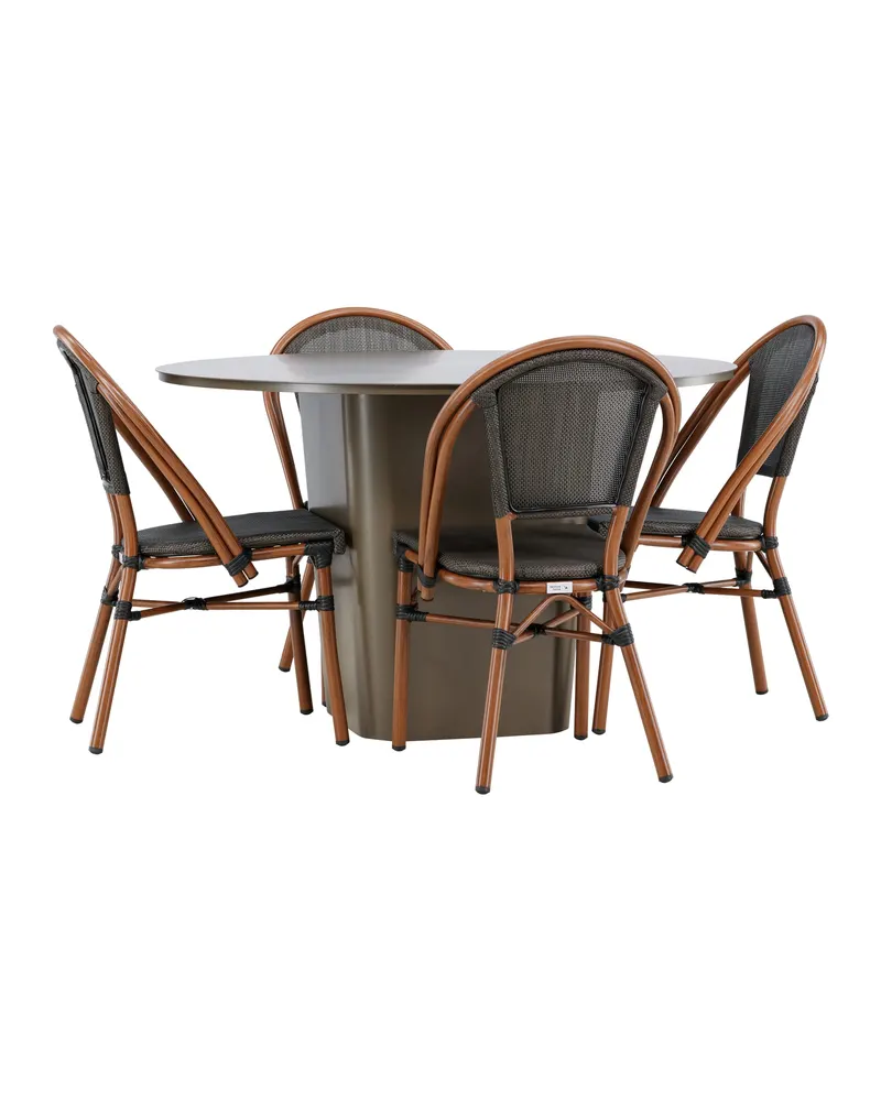 Santa Fe & Guarda Gartenmöbel-Set mit rundem Tisch und 4 Kaffeehausstühlen, Ansicht 11