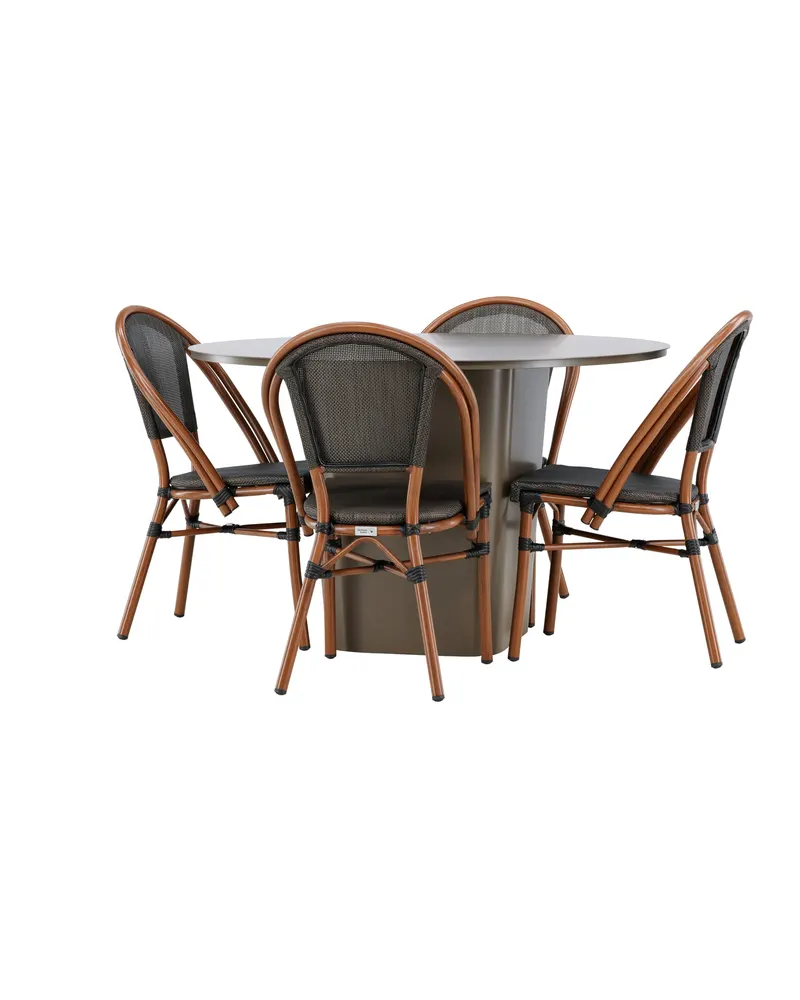 Santa Fe & Guarda Gartenmöbel-Set mit rundem Tisch und 4 Kaffeehausstühlen, Ansicht 12