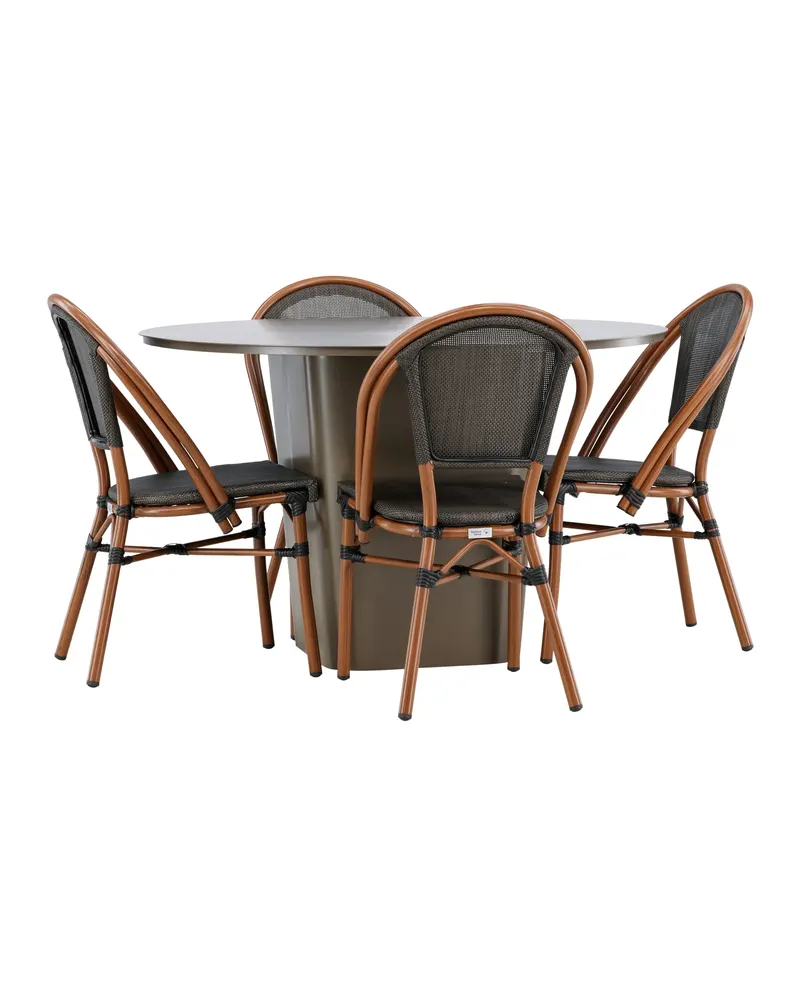 Santa Fe & Guarda Gartenmöbel-Set mit rundem Tisch und 4 Kaffeehausstühlen, Ansicht 2