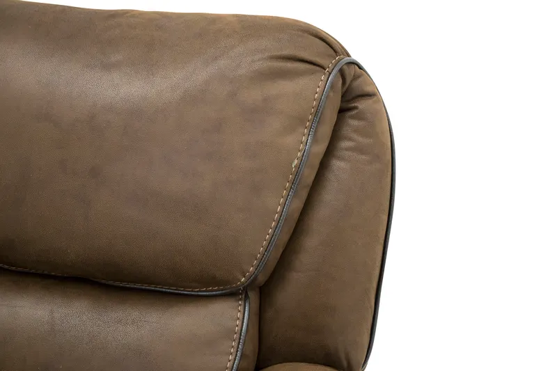 Saranda Sofa Modell 2 mit Liegefunktion in Braun, Gestell Schwarz, Ansicht 3