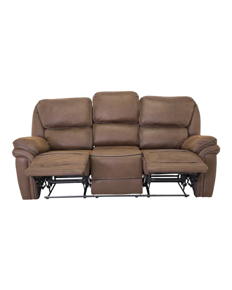 Saranda Sofa Modell 2 mit Liegefunktion in Braun, Gestell Schwarz, Ansicht 4