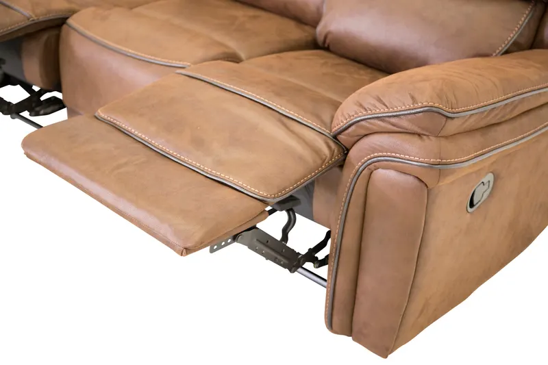 Saranda Sofa Modell 2 mit Liegefunktion in Braun, Gestell Schwarz, Ansicht 5