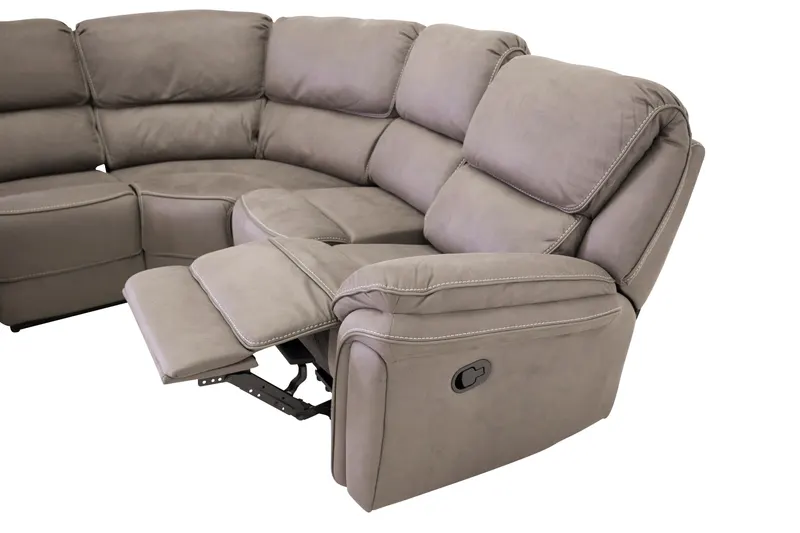 Saranda Sofa Modell 2 mit Liegefunktion in Grau, Gestell Schwarz, Ansicht 4