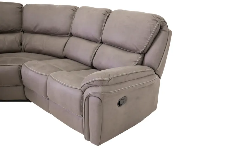 Saranda Sofa Modell 2 mit Liegefunktion in Grau, Gestell Schwarz, Ansicht 2
