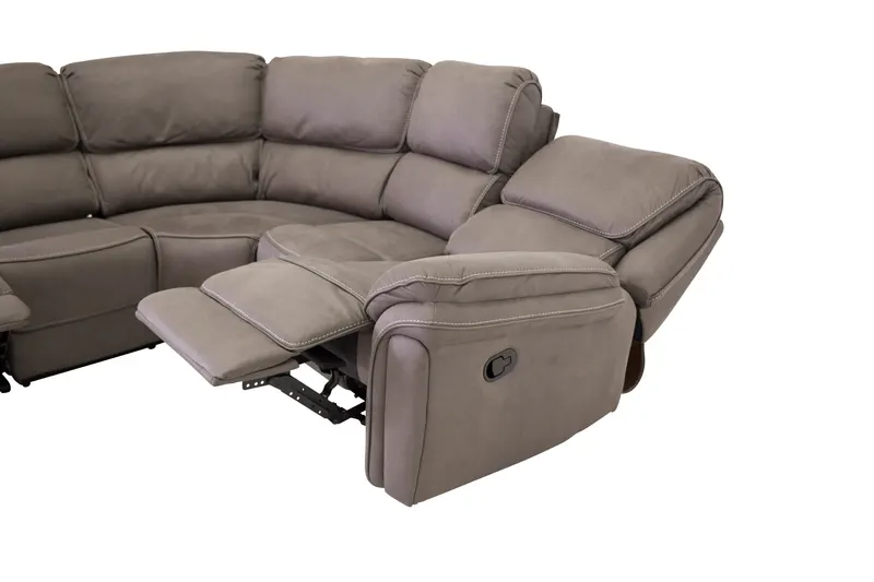 Saranda Sofa Modell 2 mit Liegefunktion in Grau, Gestell Schwarz, Ansicht 3