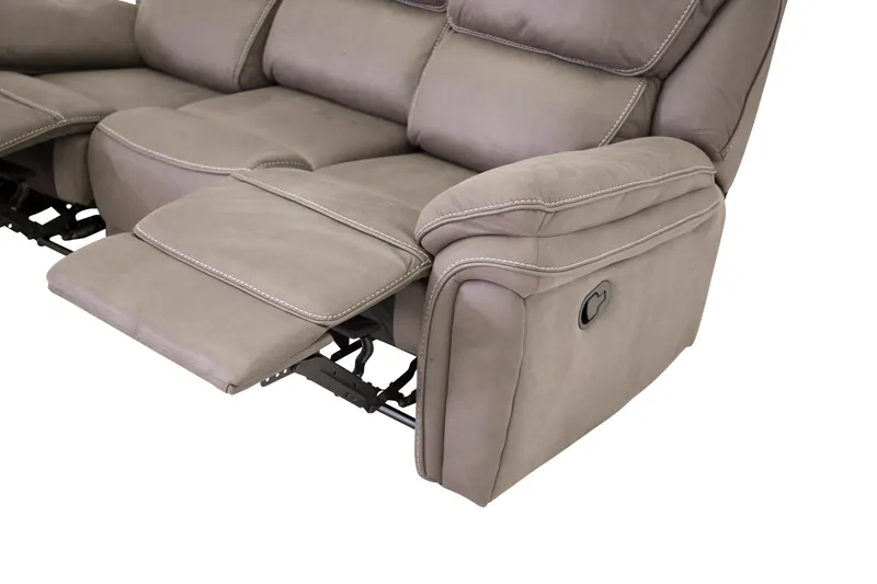 Saranda Sofa mit Liegefunktion in Grau, Gestell Schwarz, Ansicht 2