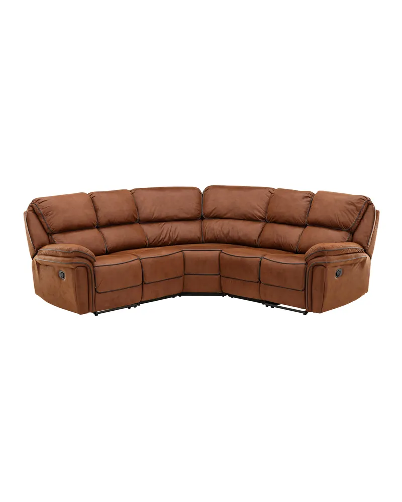 Saranda Sofa mit Liegefunktion in Braun, Gestell Schwarz, Ansicht 1