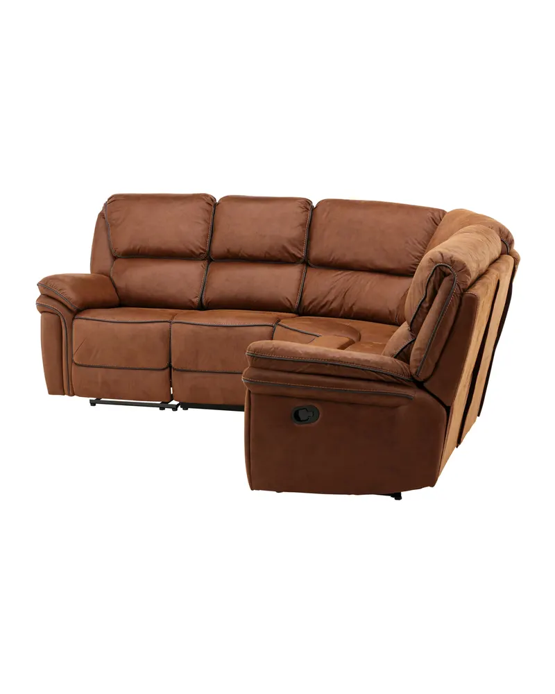 Saranda Sofa mit Liegefunktion in Braun, Gestell Schwarz, Ansicht 8