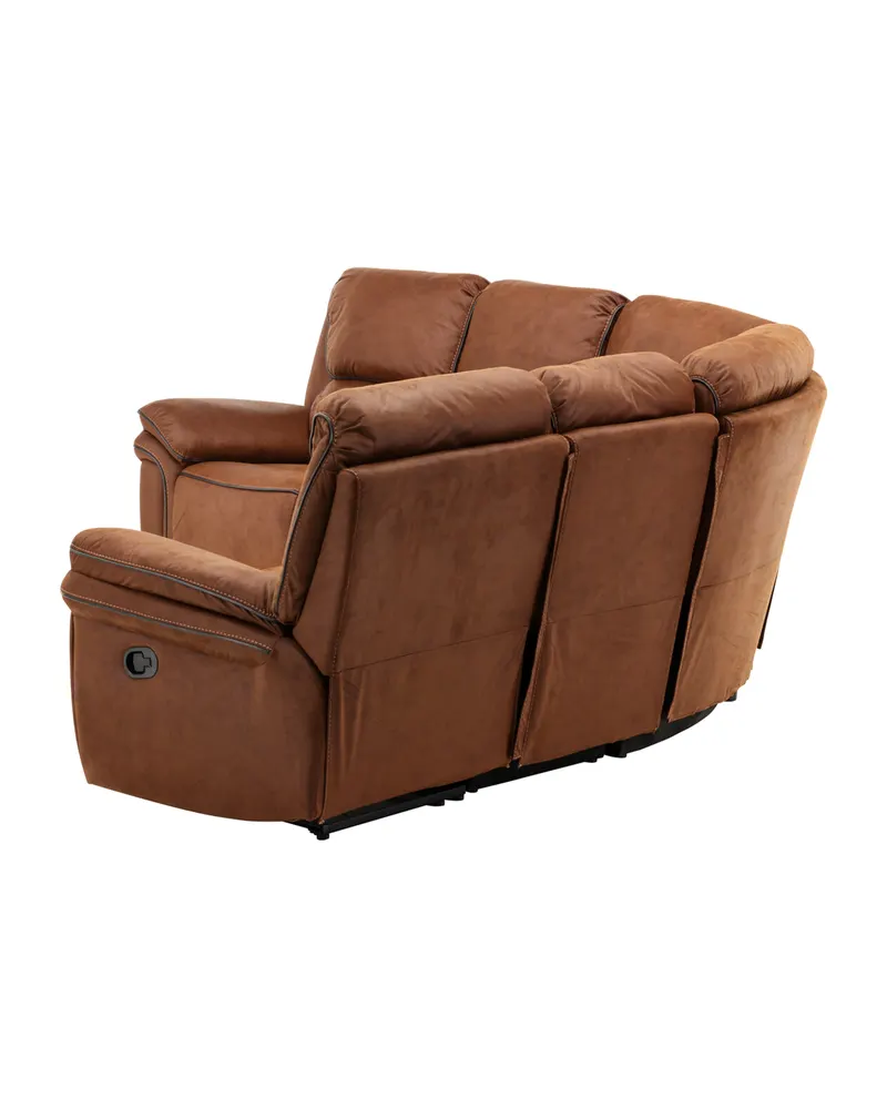 Saranda Sofa mit Liegefunktion in Braun, Gestell Schwarz, Ansicht 9