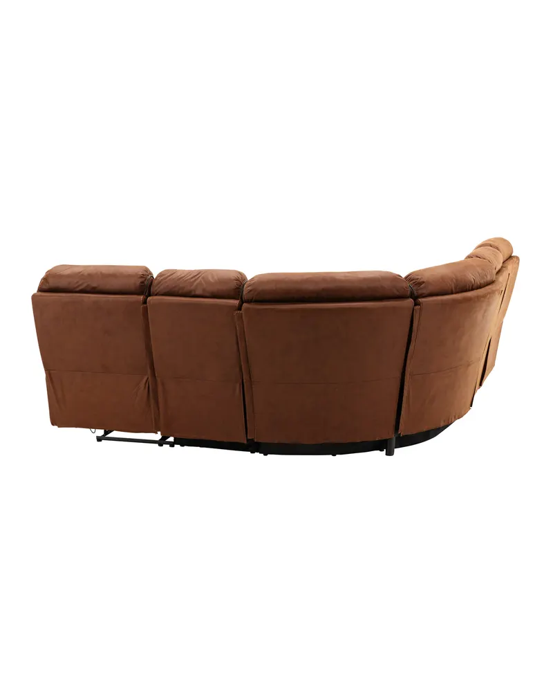 Saranda Sofa mit Liegefunktion in Braun, Gestell Schwarz, Ansicht 10