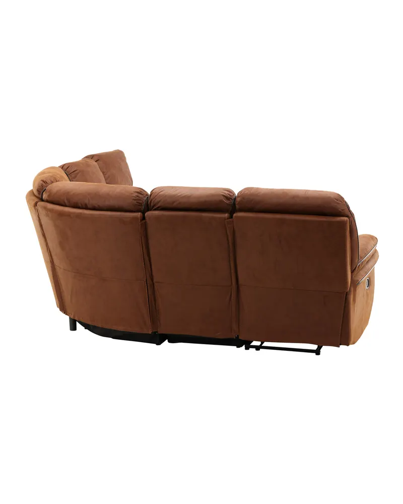 Saranda Sofa mit Liegefunktion in Braun, Gestell Schwarz, Ansicht 12