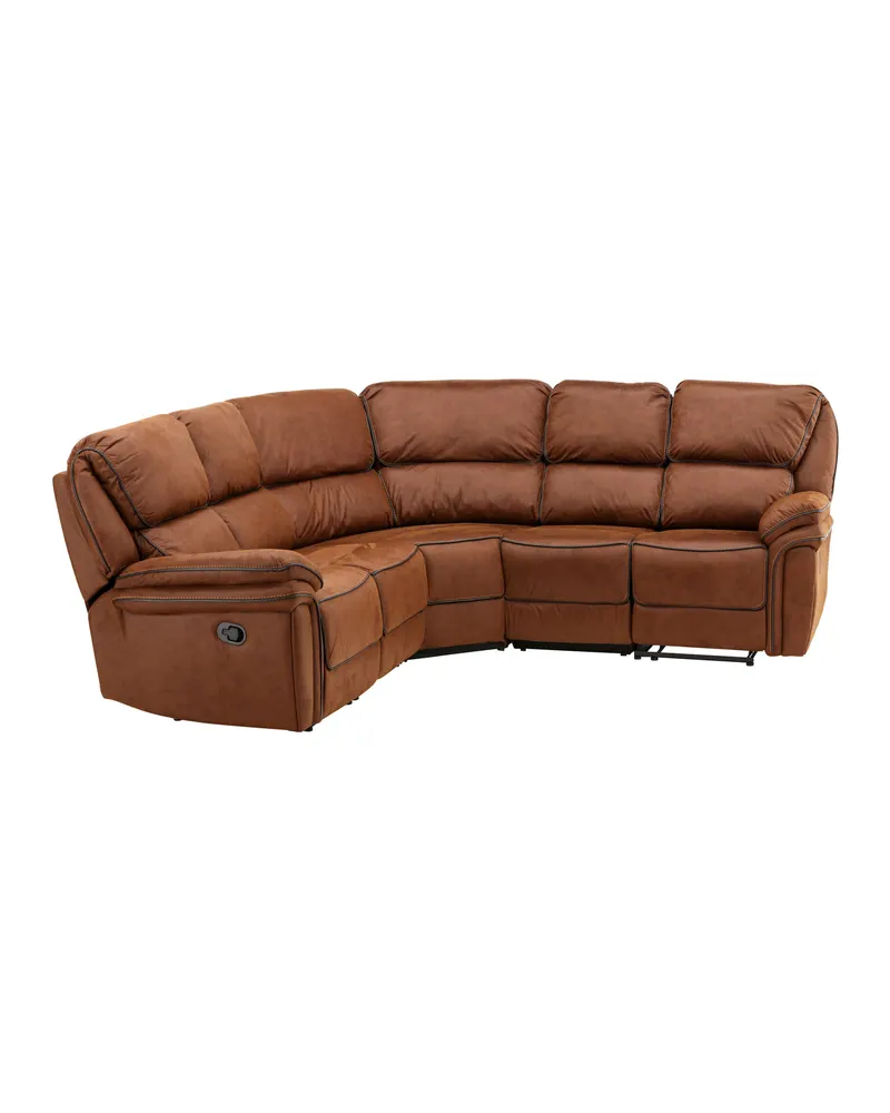Saranda Sofa mit Liegefunktion in Braun, Gestell Schwarz, Ansicht 2