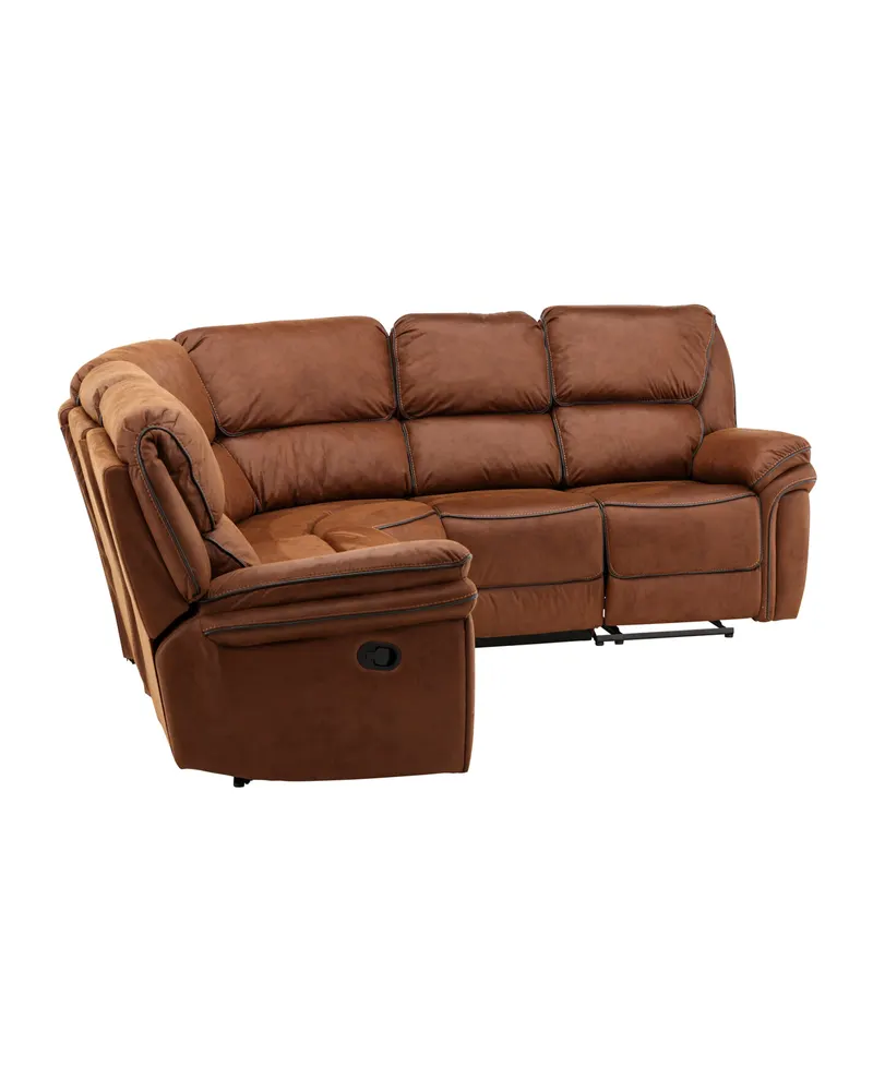 Saranda Sofa mit Liegefunktion in Braun, Gestell Schwarz, Ansicht 3