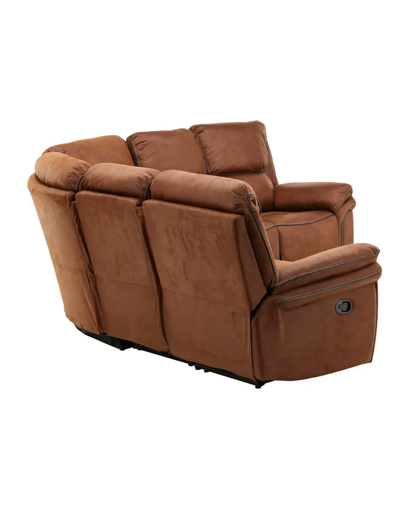 Saranda Sofa mit Liegefunktion in Braun, Gestell Schwarz, Ansicht 4