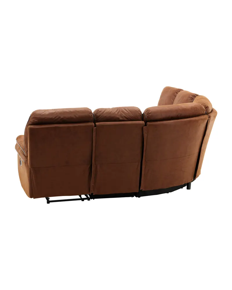 Saranda Sofa mit Liegefunktion in Braun, Gestell Schwarz, Ansicht 5
