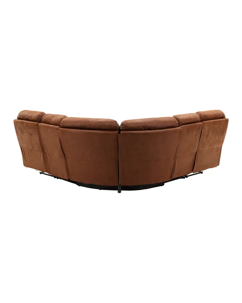 Saranda Sofa mit Liegefunktion in Braun, Gestell Schwarz, Ansicht 6