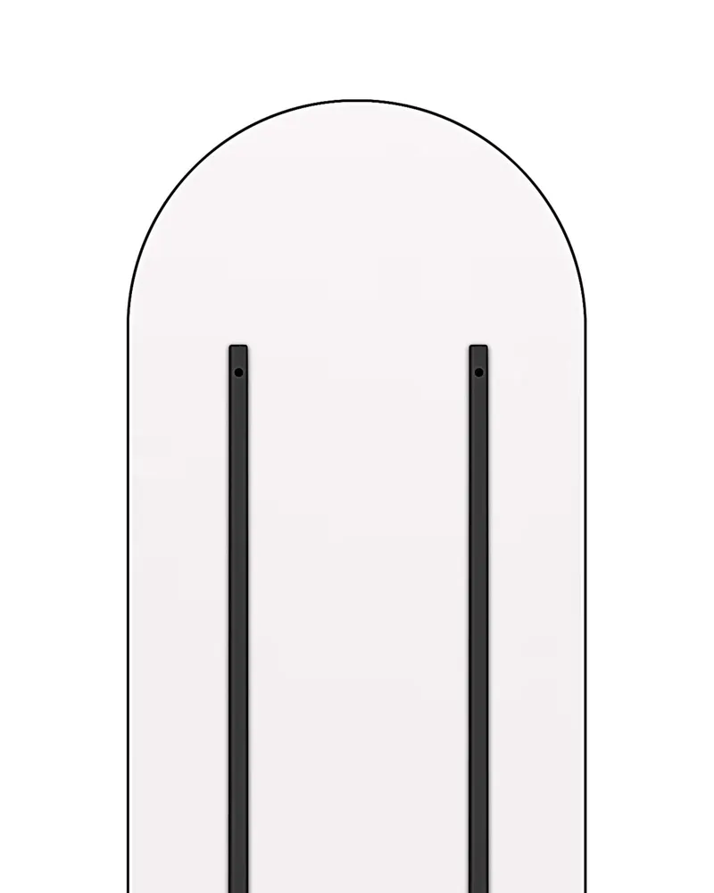 Sarasota Ganzkörperspiegel mit Rundbogen in 3 × 193 × 66 cm, Schwarz, Ansicht 4