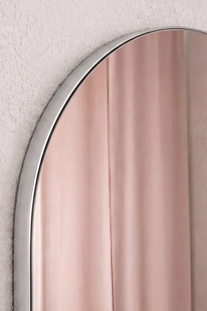 Sarasota Ganzkörperspiegel mit Rundbogen in 190 × 66 cm, Roségold, im Wohnraum, Ansicht 4