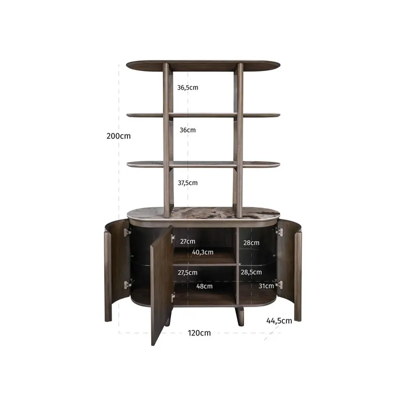 Schrank Langford, Braun von Richmond Interiors, Maßzeichnung 11