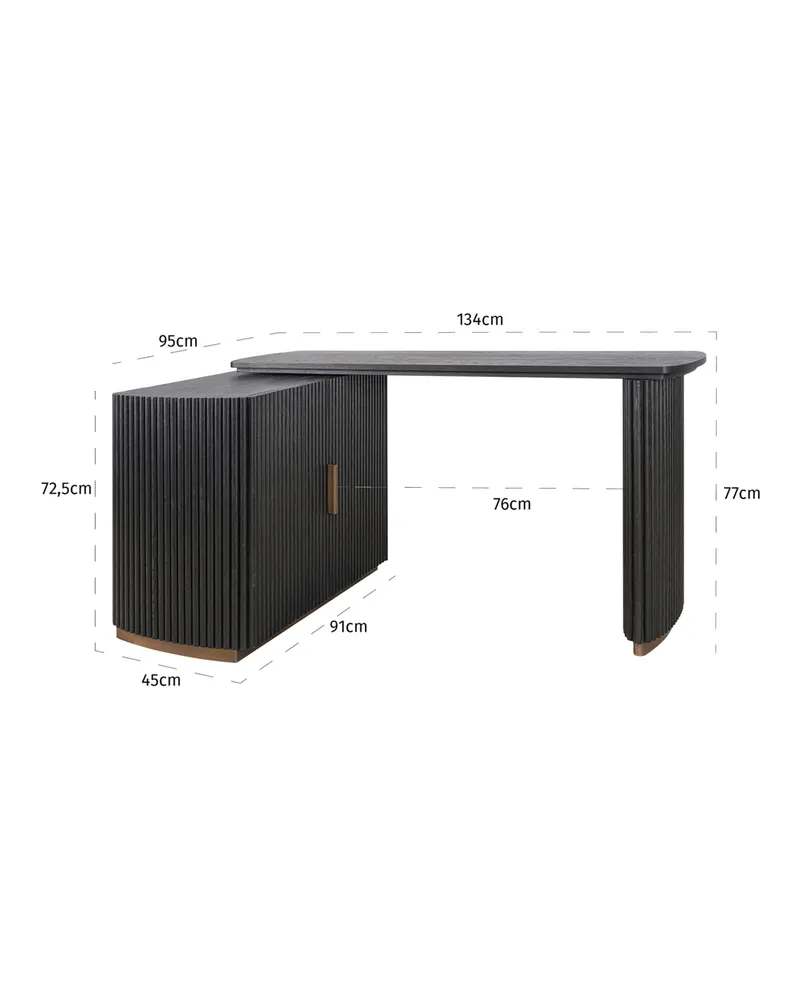 Schreibtisch Cambon, Dunkles Kaffeebraun von Richmond Interiors, Produktansicht 12