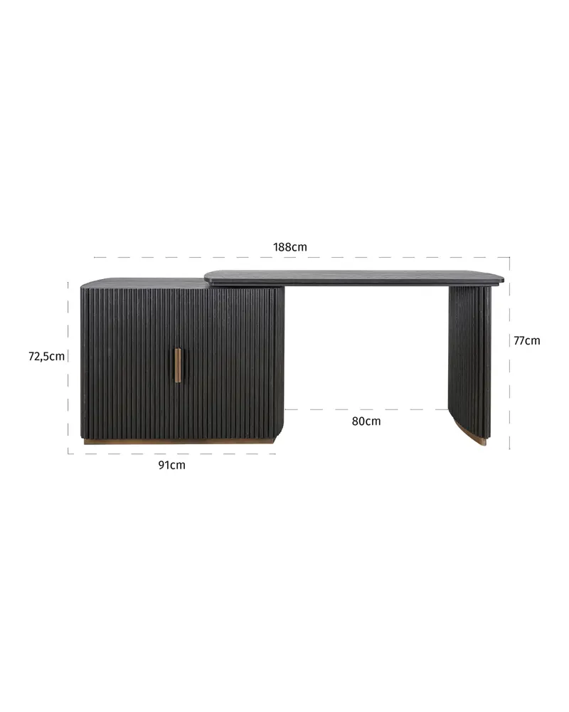 Schreibtisch Cambon, Dunkles Kaffeebraun von Richmond Interiors, Produktansicht 13
