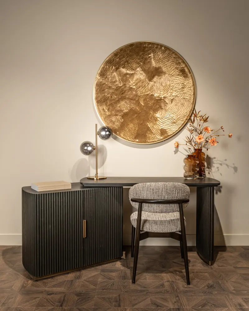 Schreibtisch Cambon, Dunkles Kaffeebraun von Richmond Interiors, Wohnbeispiel 16, im Wohnraum